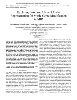 A Novel Audio Representation for Music Genre Identification in MIR