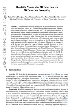 Roadside Monocular 3D Detection via 2D Detection Prompting