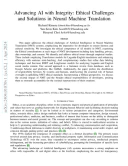 Advancing AI with Integrity: Ethical Challenges and Solutions in Neural
  Machine Translation