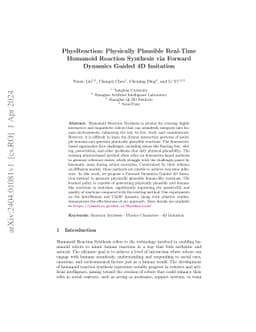 PhysReaction: Physically Plausible Real-Time Humanoid Reaction Synthesis
  via Forward Dynamics Guided 4D Imitation