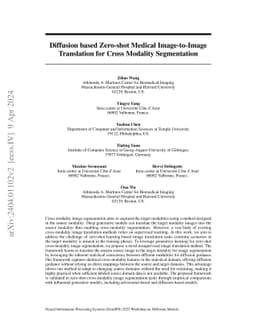 Diffusion based Zero-shot Medical Image-to-Image Translation for Cross
  Modality Segmentation