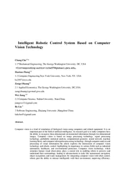 Intelligent Robotic Control System Based on Computer Vision Technology