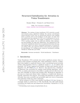 Structured Initialization for Attention in Vision Transformers
