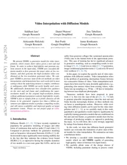 Video Interpolation with Diffusion Models