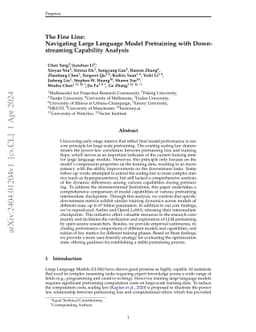 The Fine Line: Navigating Large Language Model Pretraining with
  Down-streaming Capability Analysis