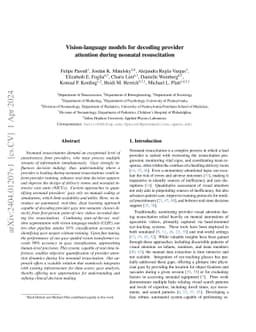 Vision-language models for decoding provider attention during neonatal
  resuscitation
