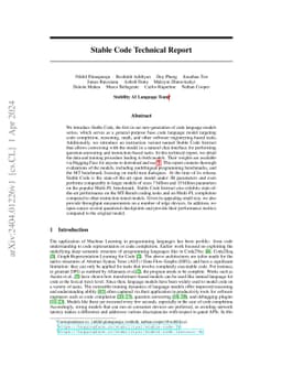 Stable Code Technical Report