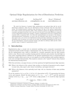 Optimal Ridge Regularization for Out-of-Distribution Prediction