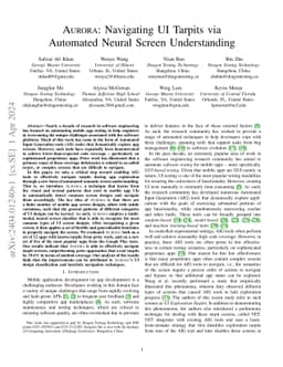 AURORA: Navigating UI Tarpits via Automated Neural Screen Understanding