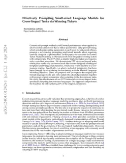 Effectively Prompting Small-sized Language Models for Cross-lingual
  Tasks via Winning Tickets