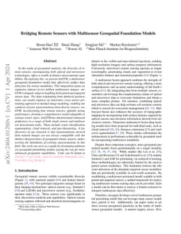 Bridging Remote Sensors with Multisensor Geospatial Foundation Models