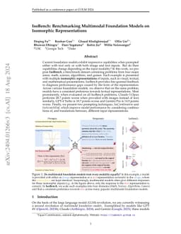 IsoBench: Benchmarking Multimodal Foundation Models on Isomorphic
  Representations