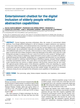 Entertainment chatbot for the digital inclusion of elderly people
  without abstraction capabilities
