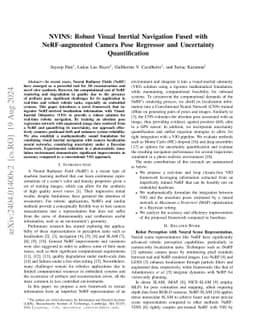 NVINS: Robust Visual Inertial Navigation Fused with NeRF-augmented
  Camera Pose Regressor and Uncertainty Quantification