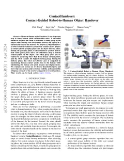 ContactHandover: Contact-Guided Robot-to-Human Object Handover