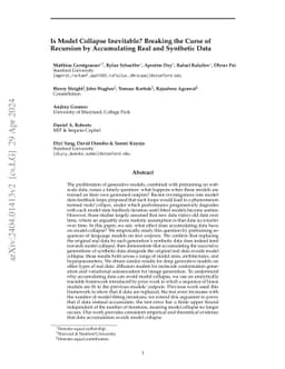 Is Model Collapse Inevitable? Breaking the Curse of Recursion by
  Accumulating Real and Synthetic Data