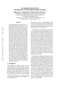 Set-Aligning Framework for Auto-Regressive Event Temporal Graph
  Generation