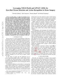 Leveraging YOLO-World and GPT-4V LMMs for Zero-Shot Person Detection and
  Action Recognition in Drone Imagery