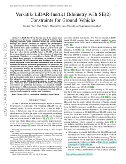 Versatile LiDAR-Inertial Odometry With SE (2) Constraints for Ground
  Vehicles