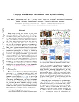 Language Model Guided Interpretable Video Action Reasoning