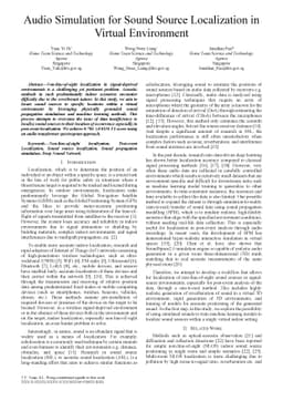 Audio Simulation for Sound Source Localization in Virtual Evironment