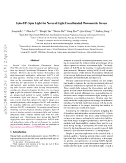 Spin-UP: Spin Light for Natural Light Uncalibrated Photometric Stereo