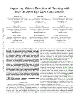 Supporting Mitosis Detection AI Training with Inter-Observer Eye-Gaze
  Consistencies