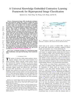 A Universal Knowledge Embedded Contrastive Learning Framework for
  Hyperspectral Image Classification