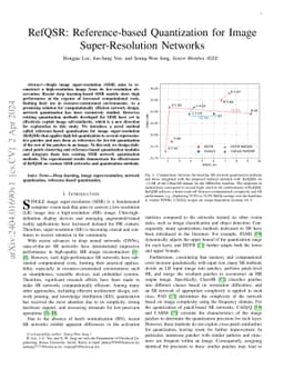 RefQSR: Reference-based Quantization for Image Super-Resolution Networks
