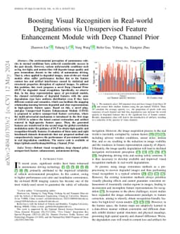 Boosting Visual Recognition in Real-world Degradations via Unsupervised
  Feature Enhancement Module with Deep Channel Prior