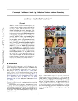 Upsample Guidance: Scale Up Diffusion Models without Training
