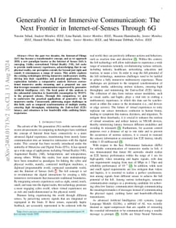 Generative AI for Immersive Communication: The Next Frontier in
  Internet-of-Senses Through 6G