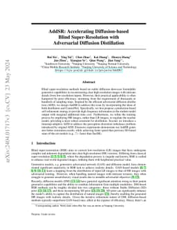 AddSR: Accelerating Diffusion-based Blind Super-Resolution with
  Adversarial Diffusion Distillation