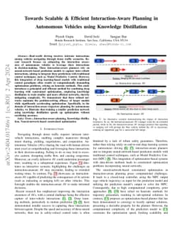 Towards Scalable & Efficient Interaction-Aware Planning in Autonomous
  Vehicles using Knowledge Distillation