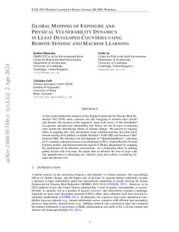 Global Mapping of Exposure and Physical Vulnerability Dynamics in Least
  Developed Countries using Remote Sensing and Machine Learning