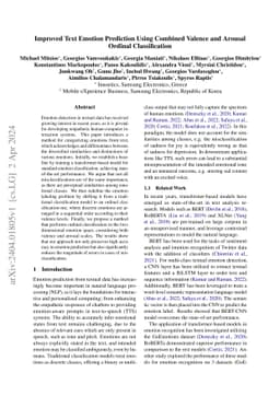 Improved Text Emotion Prediction Using Combined Valence and Arousal
  Ordinal Classification