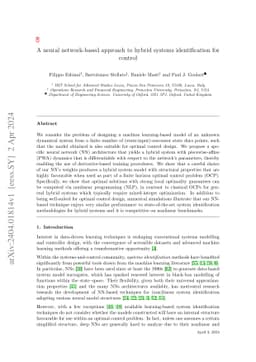 A neural network-based approach to hybrid systems identification for
  control