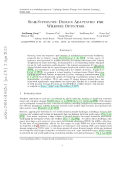 Semi-Supervised Domain Adaptation for Wildfire Detection