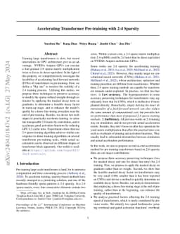 Accelerating Transformer Pre-training with 2:4 Sparsity