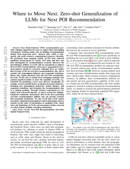 Where to Move Next: Zero-shot Generalization of LLMs for Next POI
  Recommendation