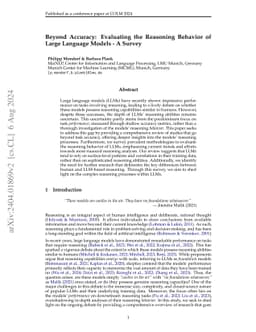 Beyond Accuracy: Evaluating the Reasoning Behavior of Large Language
  Models -- A Survey