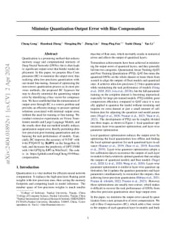 Minimize Quantization Output Error with Bias Compensation
