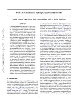 Continuous Spiking Graph Neural Networks