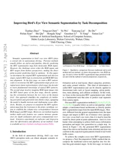 Improving Bird's Eye View Semantic Segmentation by Task Decomposition