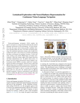 Lookahead Exploration with Neural Radiance Representation for Continuous
  Vision-Language Navigation