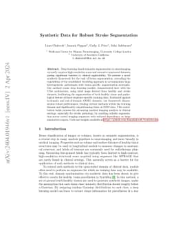 Synthetic Data for Robust Stroke Segmentation