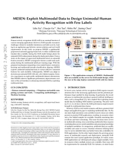 MESEN: Exploit Multimodal Data to Design Unimodal Human Activity
  Recognition with Few Labels