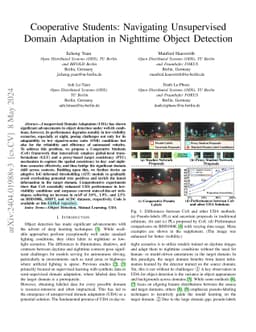 Cooperative Students: Navigating Unsupervised Domain Adaptation in
  Nighttime Object Detection