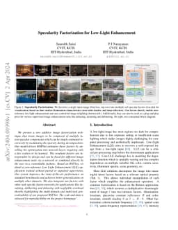 Specularity Factorization for Low-Light Enhancement