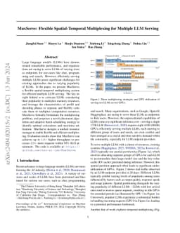 MuxServe: Flexible Spatial-Temporal Multiplexing for Multiple LLM
  Serving